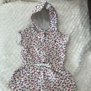 Ralph Lauren White Hooded Floral One-Piece